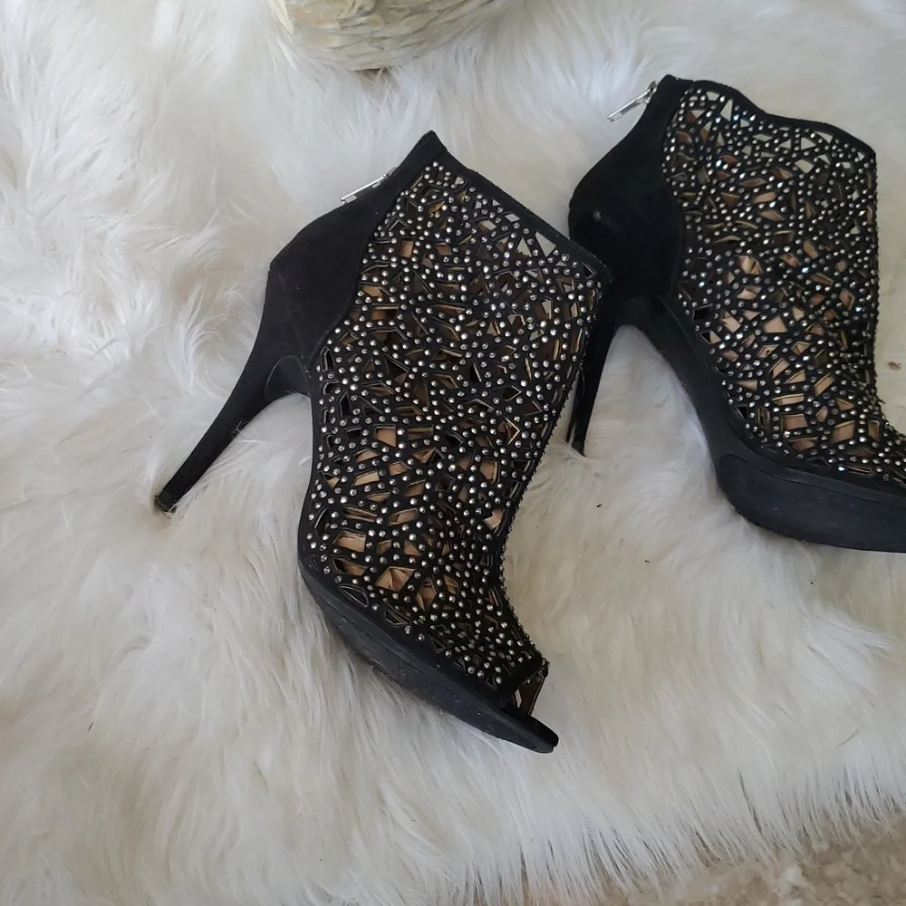 Zigi soho black studded open toe bootie size 7.5 - Picture 7 of 17